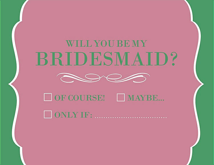 Front View - Carnation & Juniper Will You Be My Bridesmaid Card - Checkbox