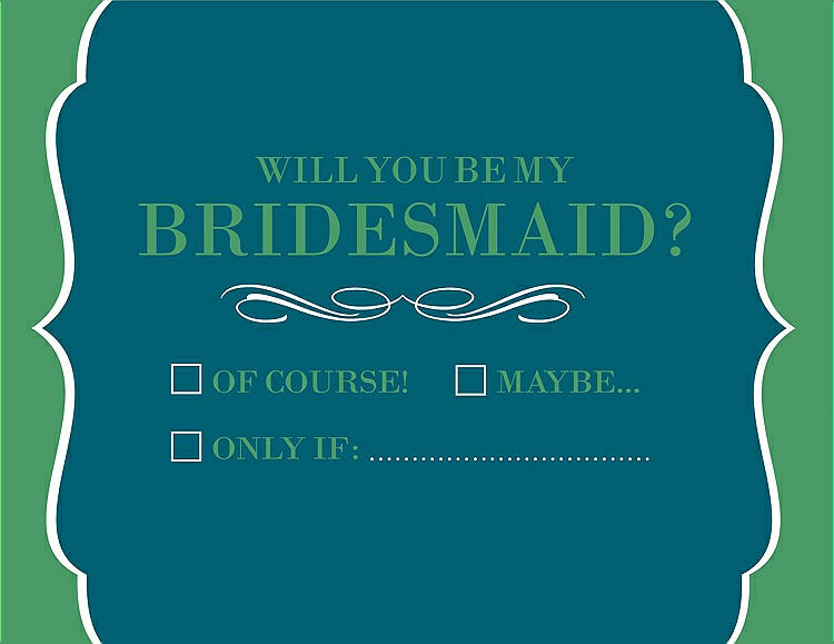 Front View - Caspian & Juniper Will You Be My Bridesmaid Card - Checkbox