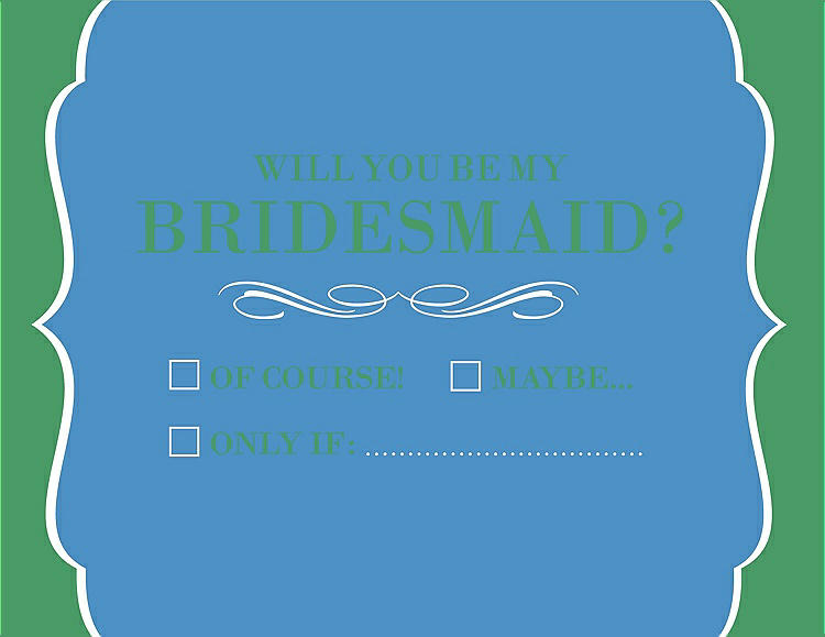 Front View - Cornflower & Juniper Will You Be My Bridesmaid Card - Checkbox