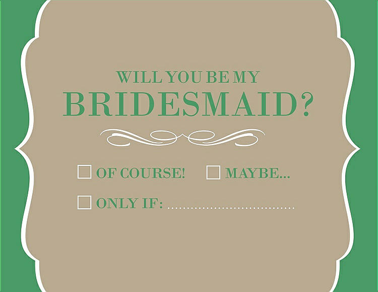 Front View - Champagne & Juniper Will You Be My Bridesmaid Card - Checkbox