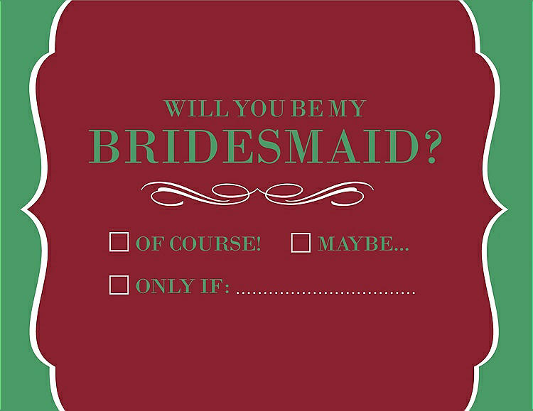 Front View - Claret & Juniper Will You Be My Bridesmaid Card - Checkbox