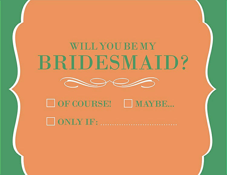 Front View - Clementine & Juniper Will You Be My Bridesmaid Card - Checkbox