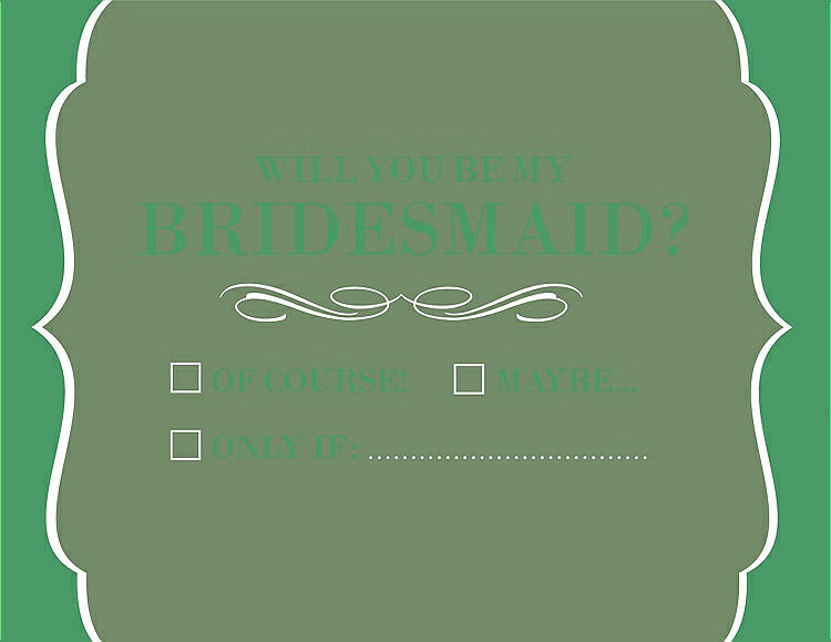 Front View - Clover & Juniper Will You Be My Bridesmaid Card - Checkbox