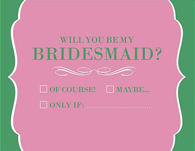 Front View - Cotton Candy & Juniper Will You Be My Bridesmaid Card - Checkbox
