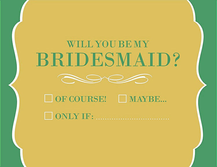 Front View - Daffodil & Juniper Will You Be My Bridesmaid Card - Checkbox