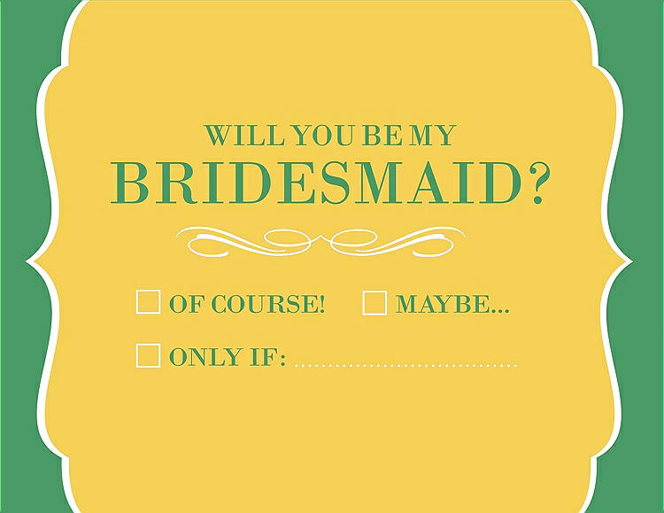 Front View - Daisy & Juniper Will You Be My Bridesmaid Card - Checkbox