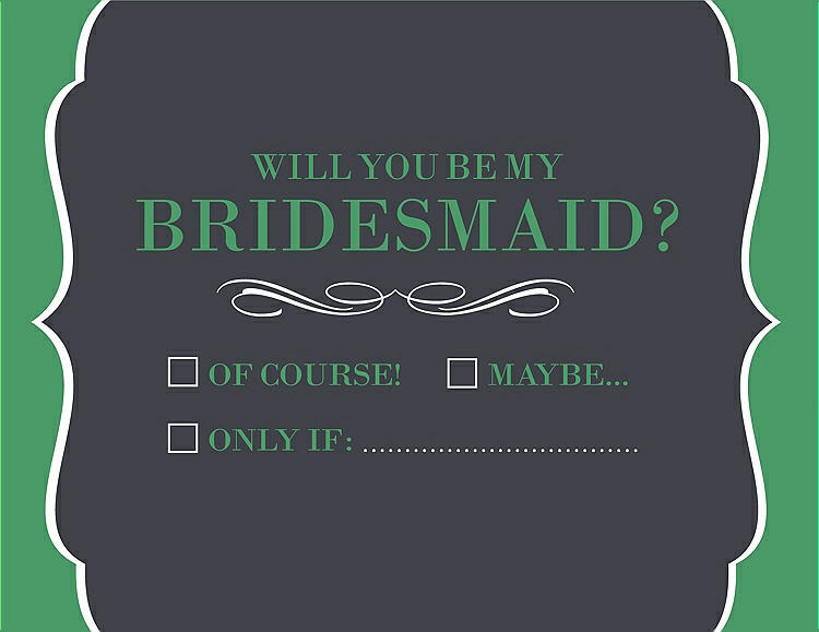 Front View - Ebony & Juniper Will You Be My Bridesmaid Card - Checkbox