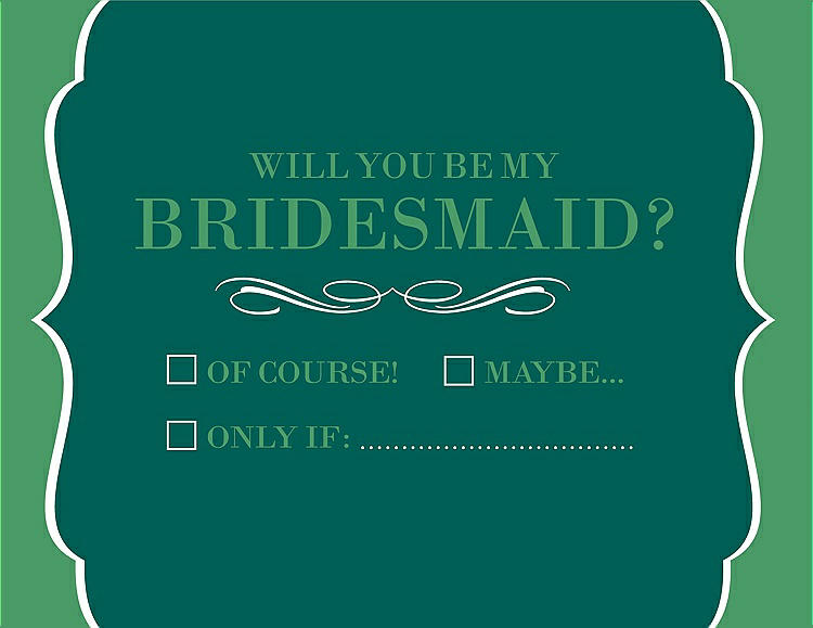 Front View - Emerald & Juniper Will You Be My Bridesmaid Card - Checkbox