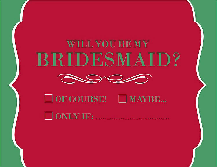 Front View - Flame & Juniper Will You Be My Bridesmaid Card - Checkbox