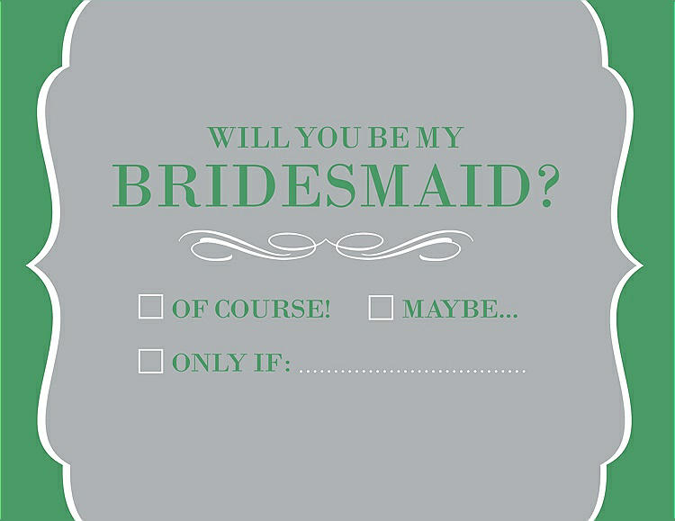 Front View - Frost & Juniper Will You Be My Bridesmaid Card - Checkbox