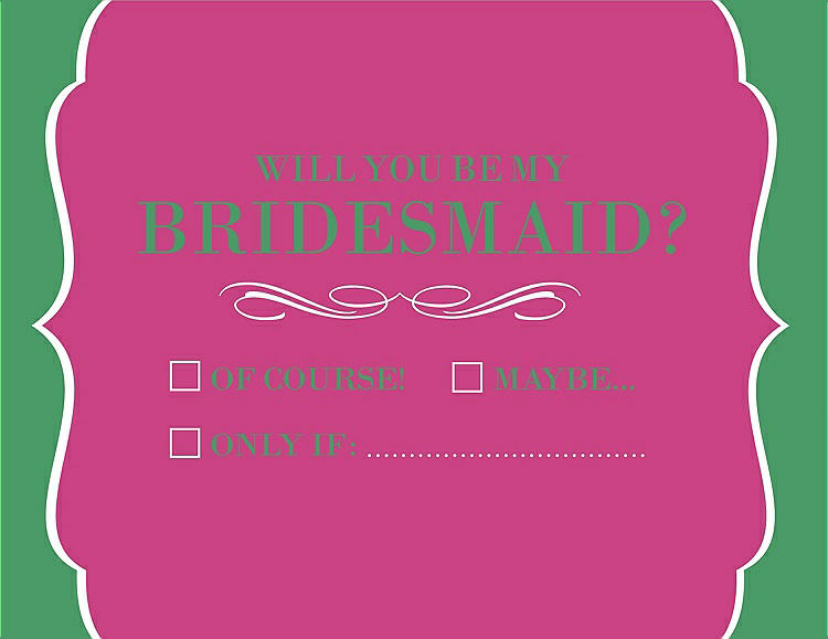 Front View - Fuchsia & Juniper Will You Be My Bridesmaid Card - Checkbox