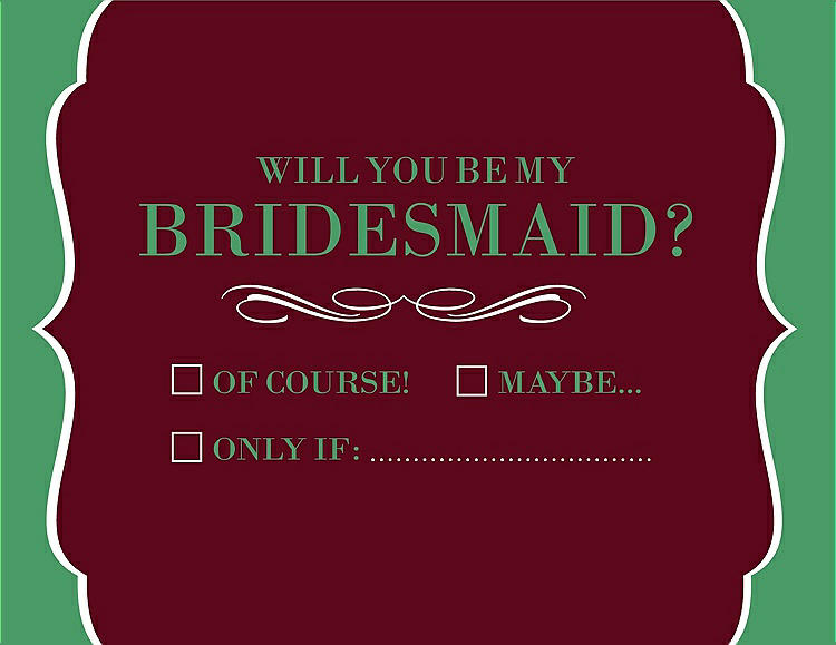 Front View - Garnet & Juniper Will You Be My Bridesmaid Card - Checkbox