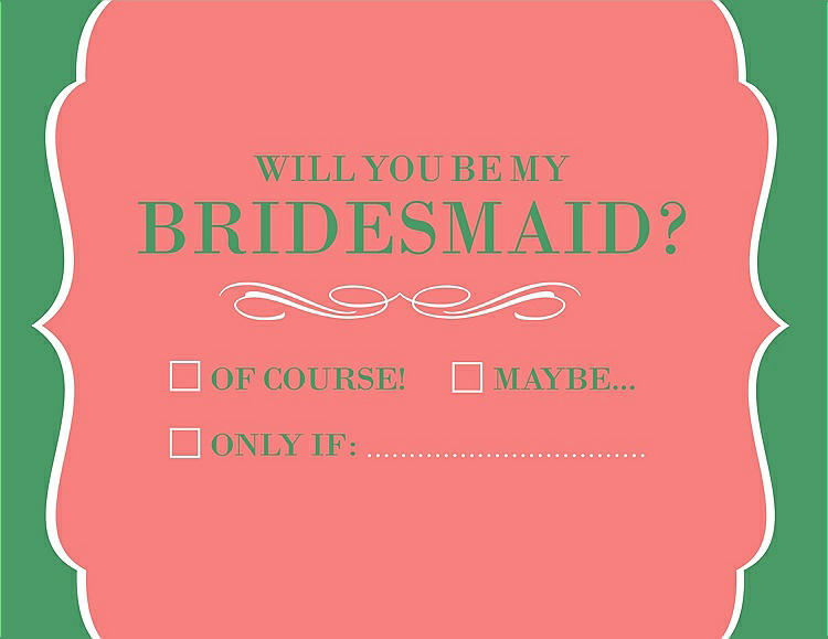 Front View - Ginger & Juniper Will You Be My Bridesmaid Card - Checkbox