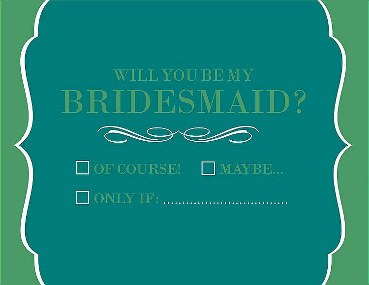 Front View - Jade & Juniper Will You Be My Bridesmaid Card - Checkbox