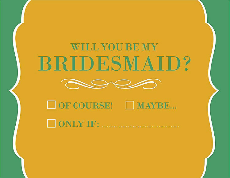 Front View - Mango & Juniper Will You Be My Bridesmaid Card - Checkbox
