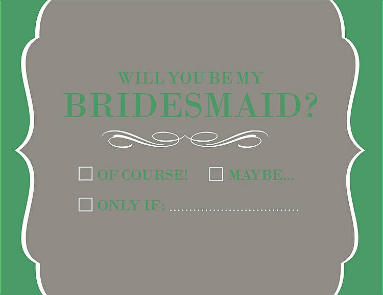 Front View - Mocha & Juniper Will You Be My Bridesmaid Card - Checkbox