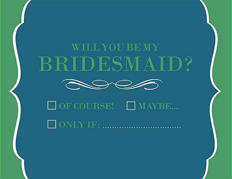 Front View - Mosaic & Juniper Will You Be My Bridesmaid Card - Checkbox