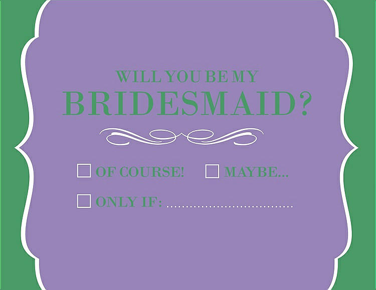 Front View - Pansy & Juniper Will You Be My Bridesmaid Card - Checkbox