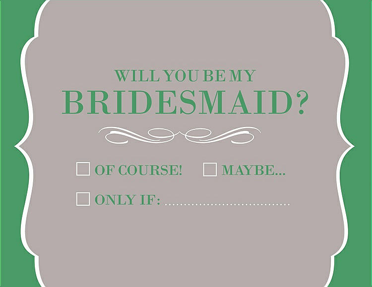 Front View - Pebble Beach & Juniper Will You Be My Bridesmaid Card - Checkbox