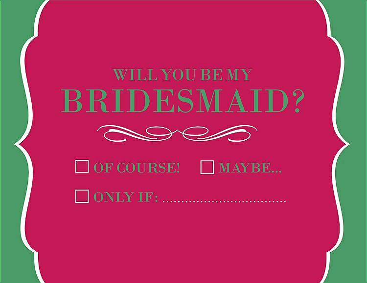 Front View - Posie & Juniper Will You Be My Bridesmaid Card - Checkbox