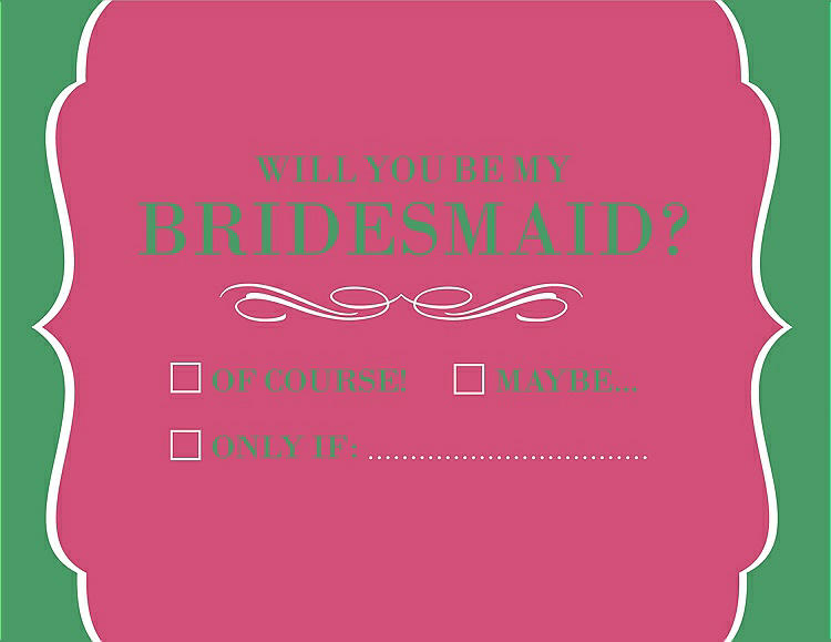 Front View - Rose Quartz & Juniper Will You Be My Bridesmaid Card - Checkbox