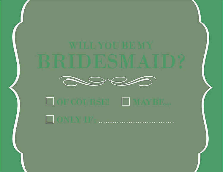 Front View - Sage & Juniper Will You Be My Bridesmaid Card - Checkbox