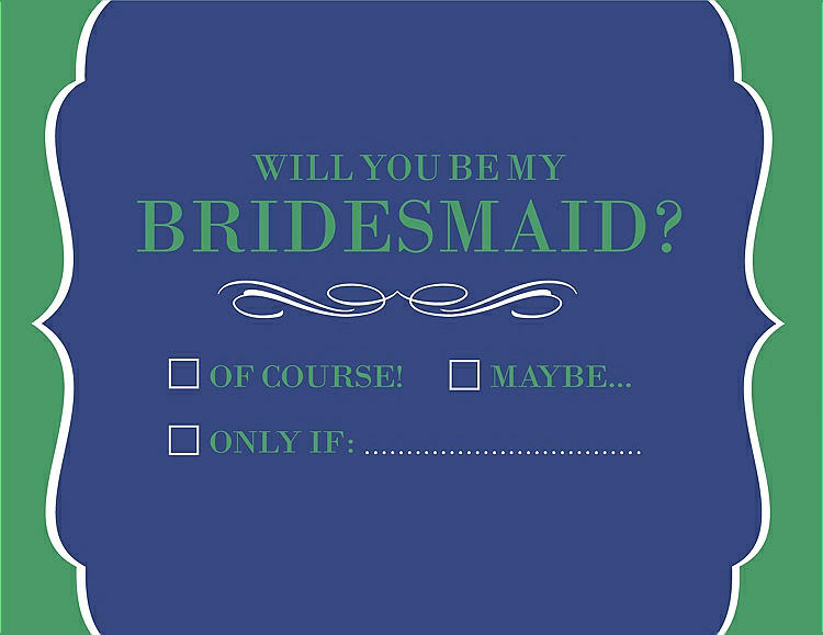 Front View - Sailor & Juniper Will You Be My Bridesmaid Card - Checkbox