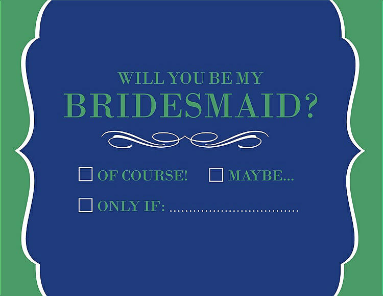 Front View - Sapphire & Juniper Will You Be My Bridesmaid Card - Checkbox