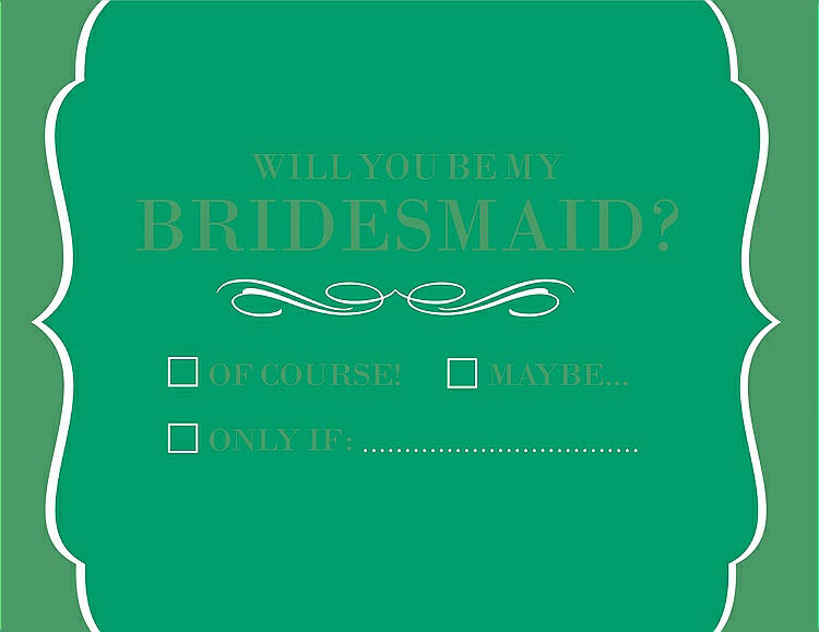 Front View - Shamrock & Juniper Will You Be My Bridesmaid Card - Checkbox