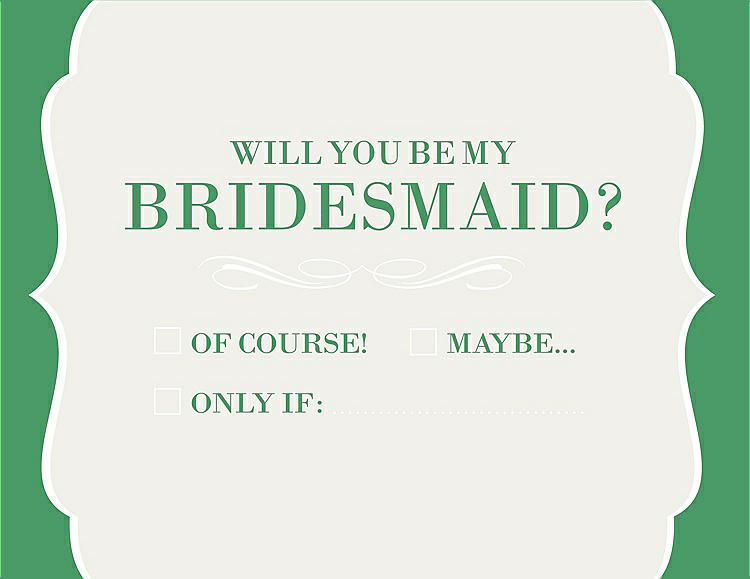 Front View - Snow White & Juniper Will You Be My Bridesmaid Card - Checkbox