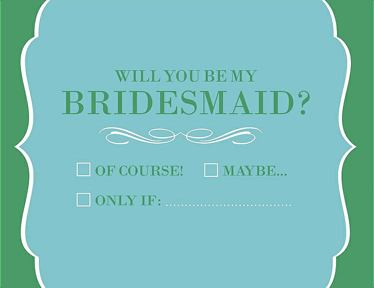 Front View - Spa & Juniper Will You Be My Bridesmaid Card - Checkbox