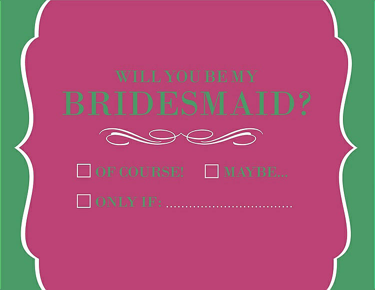 Front View - Strawberry & Juniper Will You Be My Bridesmaid Card - Checkbox