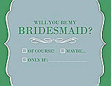 Front View Thumbnail - Surf Spray & Juniper Will You Be My Bridesmaid Card - Checkbox