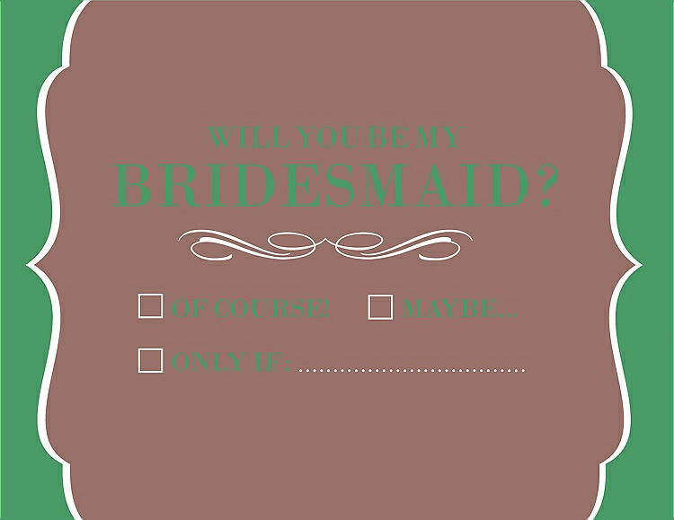 Front View - Toffee & Juniper Will You Be My Bridesmaid Card - Checkbox