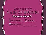 Front View Thumbnail - Cerise & Italian Plum Will You Be My Maid of Honor Card - Checkbox