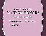 Front View Thumbnail - Hyacinth (iridescent Taffeta) & Italian Plum Will You Be My Maid of Honor Card - Checkbox