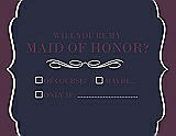 Front View Thumbnail - Navy Blue & Italian Plum Will You Be My Maid of Honor Card - Checkbox