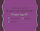Front View Thumbnail - Orchid & Italian Plum Will You Be My Maid of Honor Card - Checkbox