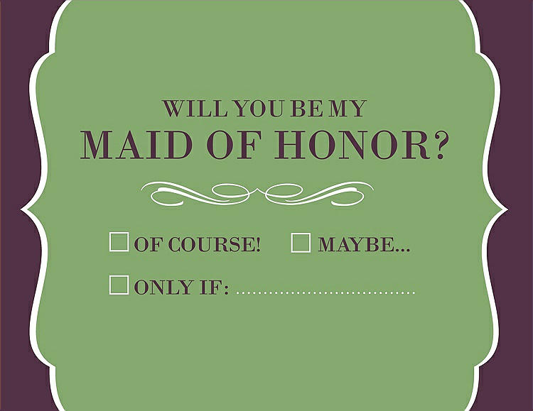 Front View - Appletini & Italian Plum Will You Be My Maid of Honor Card - Checkbox