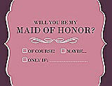 Front View Thumbnail - Carnation & Italian Plum Will You Be My Maid of Honor Card - Checkbox