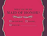 Front View Thumbnail - Pantone Honeysuckle & Italian Plum Will You Be My Maid of Honor Card - Checkbox