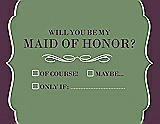Front View Thumbnail - Clover & Italian Plum Will You Be My Maid of Honor Card - Checkbox