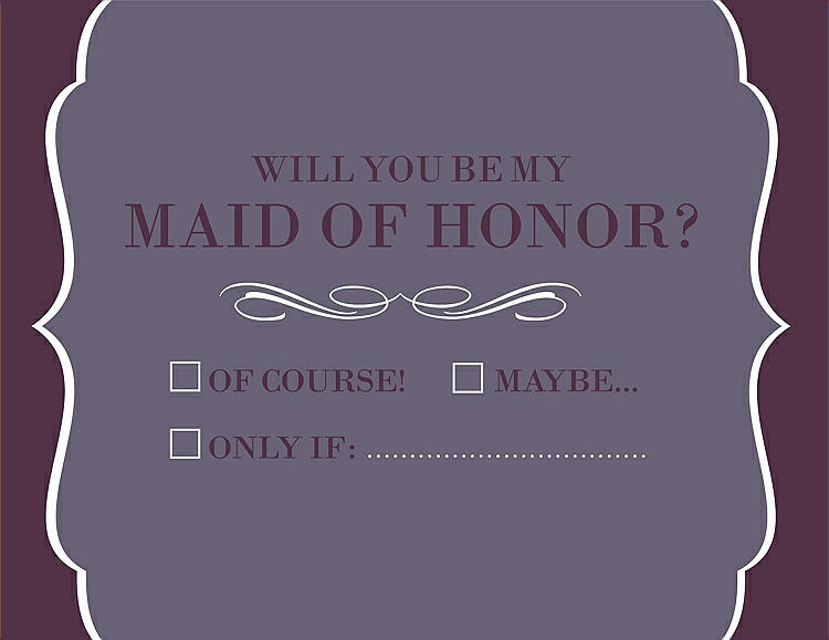Front View - Lavender & Italian Plum Will You Be My Maid of Honor Card - Checkbox
