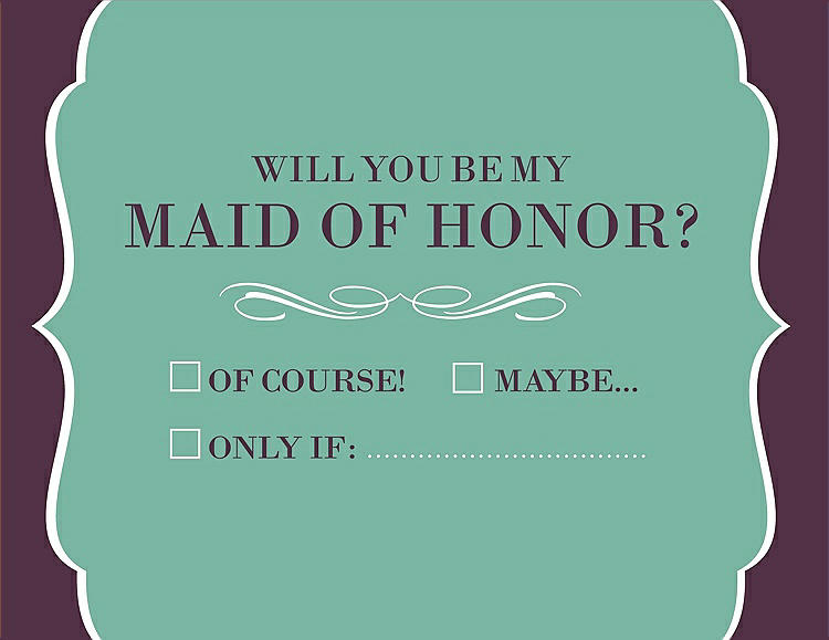 Front View - Meadow & Italian Plum Will You Be My Maid of Honor Card - Checkbox