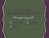 Front View Thumbnail - Moss & Italian Plum Will You Be My Maid of Honor Card - Checkbox