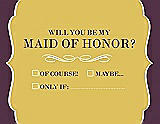 Front View Thumbnail - Marigold & Italian Plum Will You Be My Maid of Honor Card - Checkbox