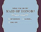 Front View Thumbnail - Pale Blue & Italian Plum Will You Be My Maid of Honor Card - Checkbox