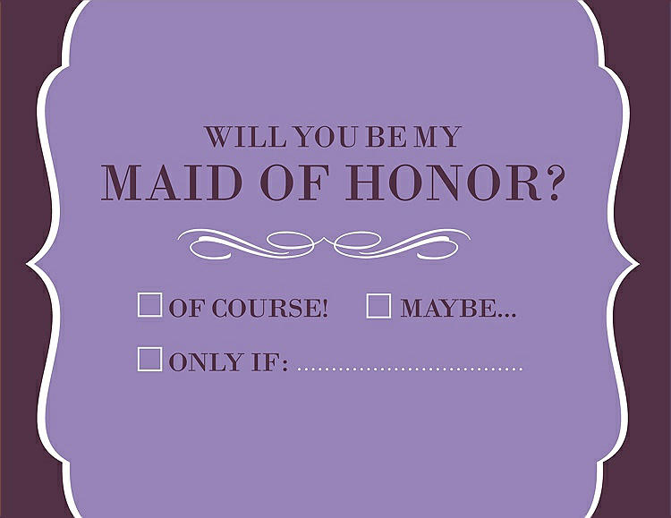 Front View - Pansy & Italian Plum Will You Be My Maid of Honor Card - Checkbox