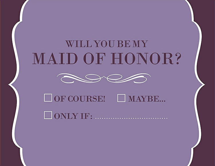 Front View - Passion & Italian Plum Will You Be My Maid of Honor Card - Checkbox
