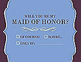 Front View Thumbnail - Periwinkle - PANTONE Serenity & Italian Plum Will You Be My Maid of Honor Card - Checkbox